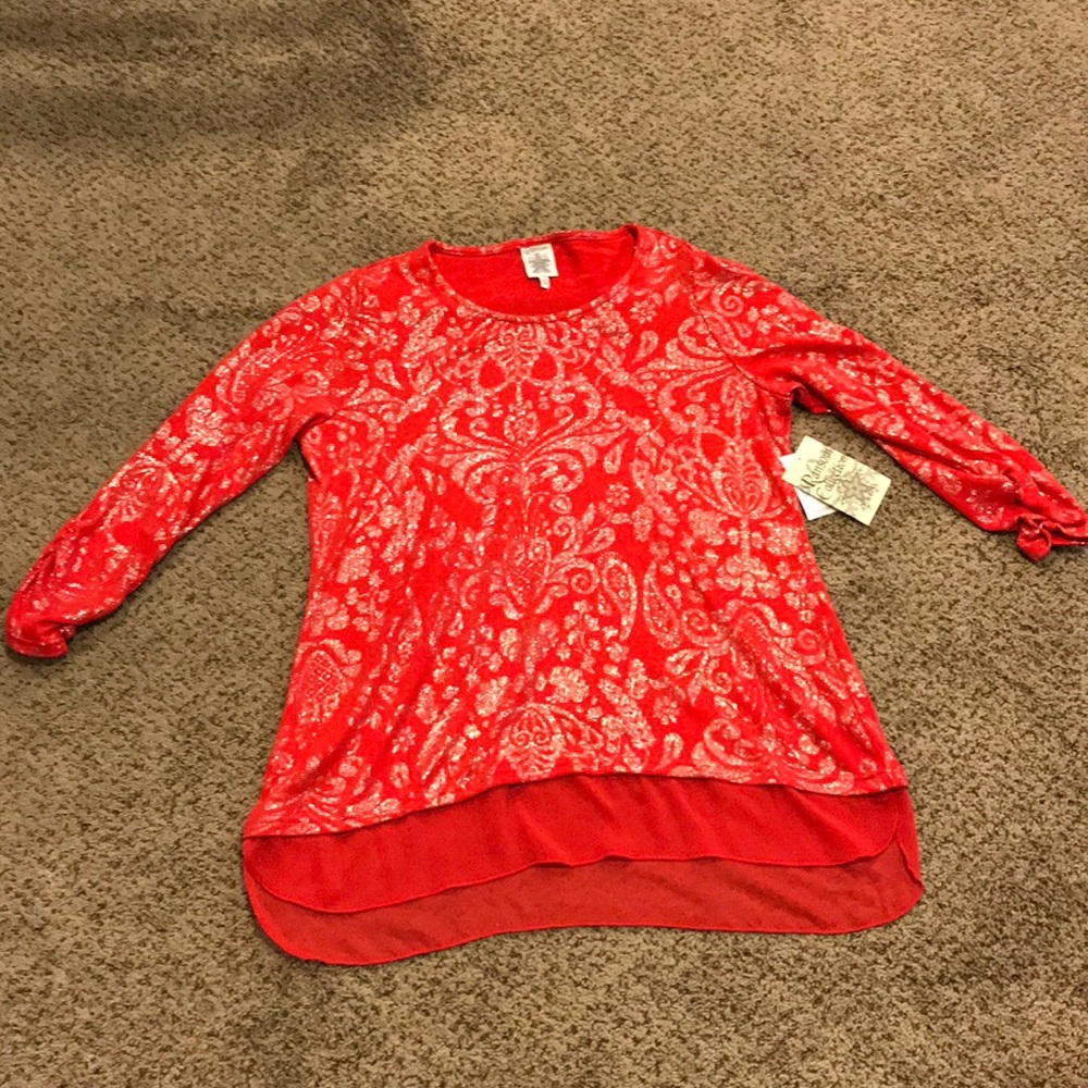 Red and gold Christmas shirt NWT